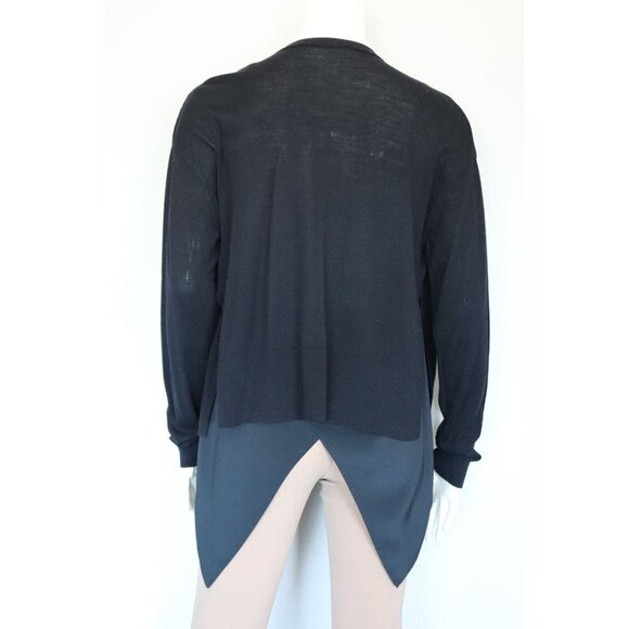 Dorothee Schumacher Women's US8 Large Blue Shell Knit Cardigan Sweater Silk Knit - Picture 4 of 5